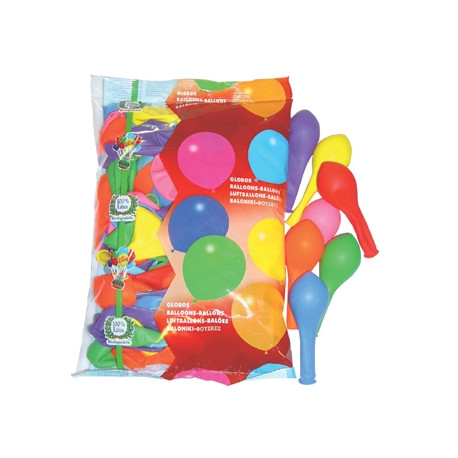 GLOBO 100% LATEX BIODEGRADABLE BOLSA DE 100 UNIDADES COLORES SURTIDOS