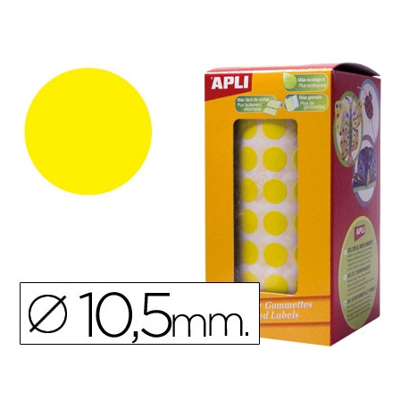 GOMETS AUTOADHESIVOS CIRCULARES 10,5MM AMARILLO ROLLO DE 5192 UNIDADES