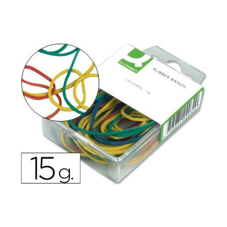 GOMILLAS ELASTICAS COLORES Q-CONNECT CAJA DE 15 GR