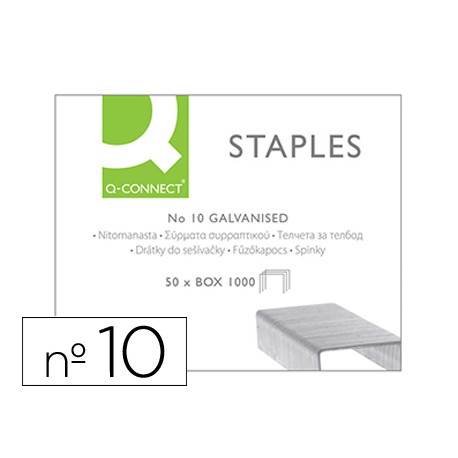 GRAPAS Q-CONNECT N10 GALVANIZADAS CAJA DE 1000 UNIDADES