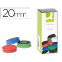 IMAN PARA SUJECION Q-CONNECT IDEAL PARA PIZARRAS MAGNETICAS20 MM COLORES SURTIDOS CAJA DE 10 UNIDADE