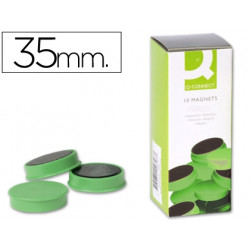 IMAN PARA SUJECION Q-CONNECT IDEAL PARA PIZARRAS MAGNETICAS35 MM VERDE CAJA DE 10 UNIDADES