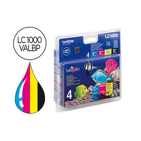 INK-JET BROTHER LC-1000 PACK NEGRO/CIAN/MAGENTA Y AMARILLO