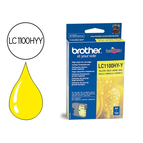 INK-JET BROTHER LC-1100Y AMARILLO ALTA CAPACIDAD 750 PAG