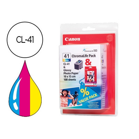 INK-JET CANON IP1200 1300 1600 2200 MP150 160 170 450 460 JX200 500 TRICOLOR CL-41