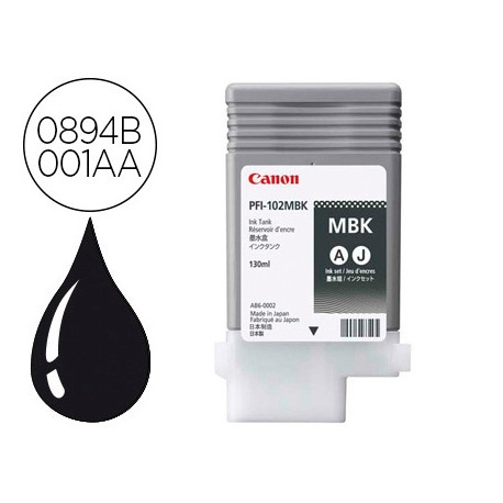 INK-JET CANON PFI-102MBK INK TANK NEGRO MATE