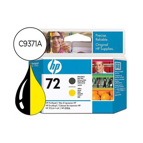 INK-JET HP 72 CABEZAL NEGRO MATE Y AMARILLO DESIGNJET T610/1100