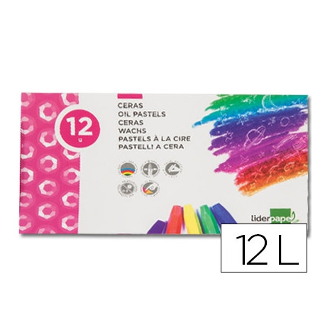 LAPICES CERA BLANDA LIDERPAPEL CAJA DE 12 UNIDADES COLORES SURTIDOS