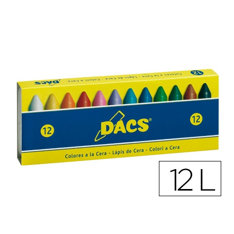 LAPICES CERA DACS CAJA DE 12 COLORES SURTIDOS