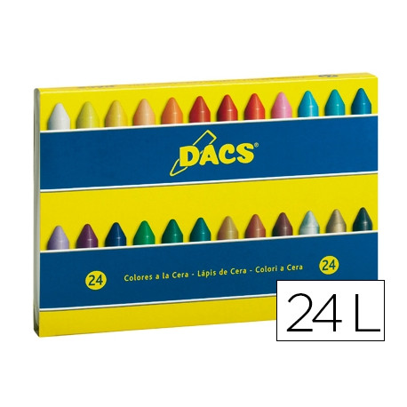 LAPICES CERA DACS CAJA DE 24 COLORES SURTIDOS