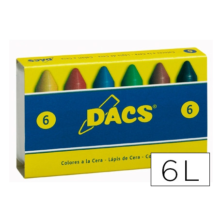 LAPICES CERA DACS CAJA DE 6 COLORES SURTIDOS