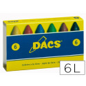 LAPICES CERA DACS CAJA DE 6 COLORES SURTIDOS