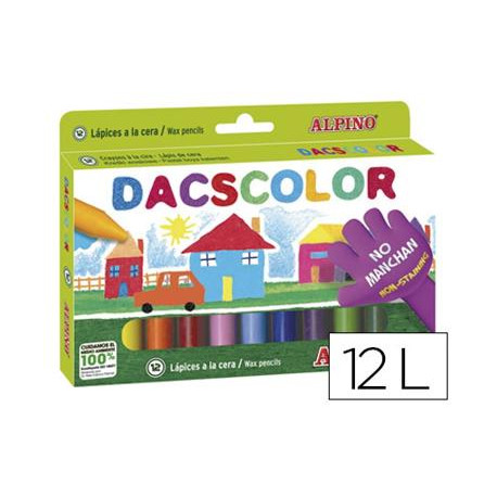 LAPICES CERA DACSCOLOR CAJA DE 12 COLORES