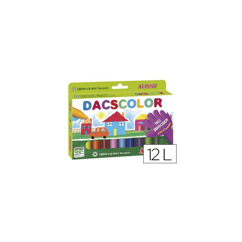 LAPICES CERA DACSCOLOR CAJA DE 12 COLORES