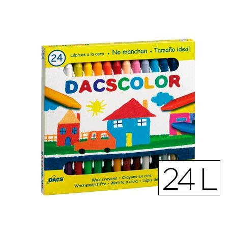 LAPICES CERA DACSCOLOR CAJA DE 24 COLORES