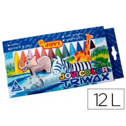 LAPICES CERA JOVICOLOR TRIANGULAR TRIWAX 12 UNIDADES COLORES SURTIDOS