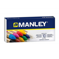 LAPICES CERA MANLEY CAJA DE 10 COLORES SURTIDOS