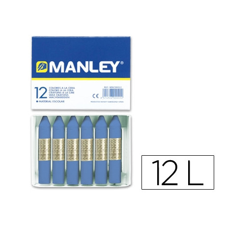 LAPICES CERA MANLEY UNICOLOR AZUL ULTRAMAR N.18 CAJA DE 12 UNIDADES