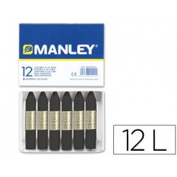 LAPICES CERA MANLEY UNICOLOR NEGRO N.30 CAJA DE 12 UNIDADES