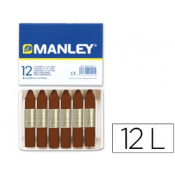 LAPICES CERA MANLEY UNICOLOR PARDO N.29 CAJA DE 12 UNIDADES