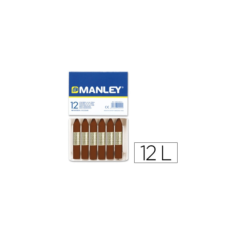 LAPICES CERA MANLEY UNICOLOR PARDO N.29 CAJA DE 12 UNIDADES