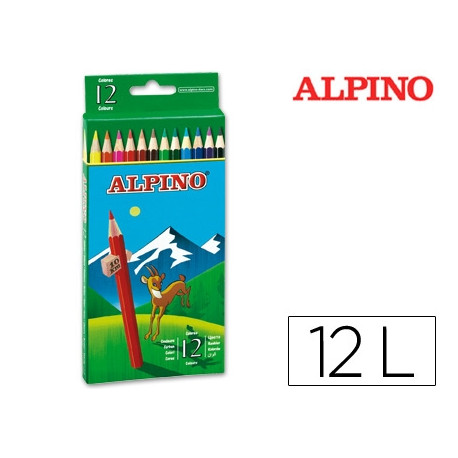 LAPICES DE COLORES ALPINO 654 CAJA DE 12 COLORES LARGOS