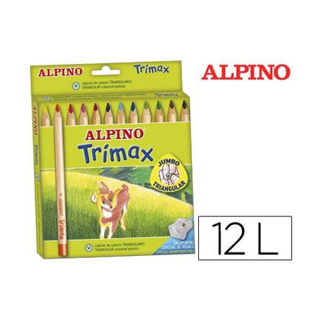 LAPICES DE COLORES ALPINO TRIMAX CAJA DE 12 COLORES SURTIDOS