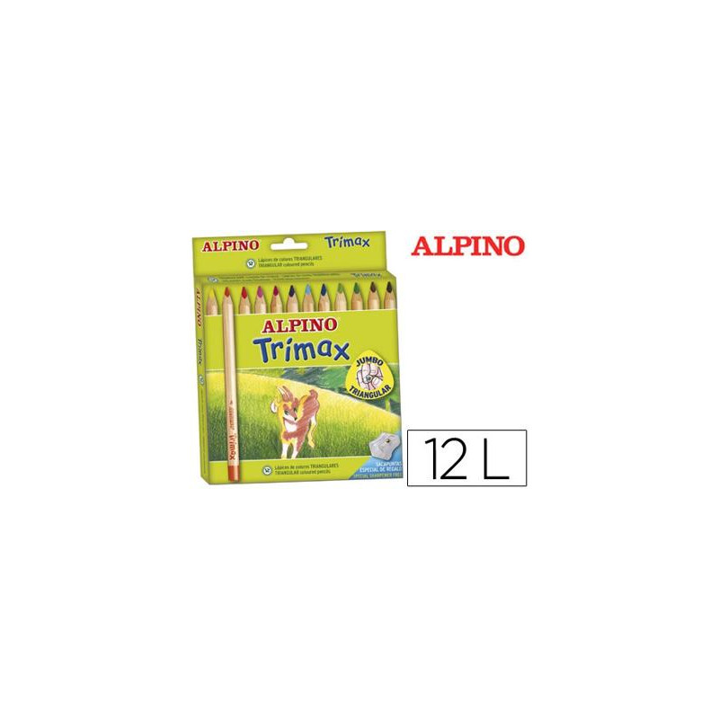 LAPICES DE COLORES ALPINO TRIMAX CAJA DE 12 COLORES SURTIDOS