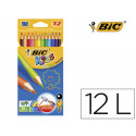 LAPICES DE COLORES BIC KID EVOLUTION ESTUCHE DE 12 COLORES SURTIDOS MINA ULTRA RESISTENTE