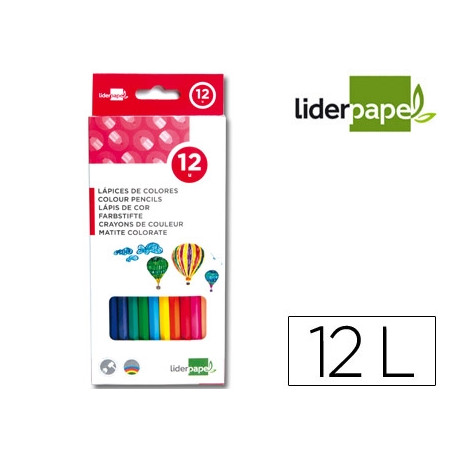 LAPICES DE COLORES LIDERPAPEL CAJA DE 12 UNIDADES COLORES SURTIDOS