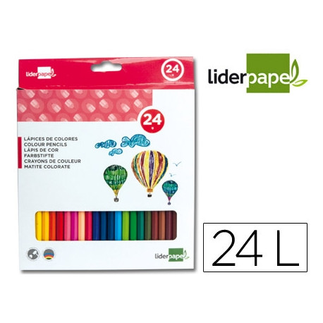 LAPICES DE COLORES LIDERPAPEL CAJA DE 24 UNIDADES COLORES SURTIDOS