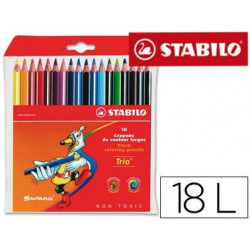 LAPICES DE COLORES STABILO TRIO CAJA DE 18 COLORES