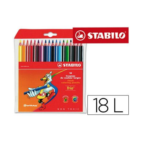 LAPICES DE COLORES STABILO TRIO CAJA DE 18 COLORES