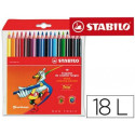 LAPICES DE COLORES STABILO TRIO CAJA DE 18 COLORES