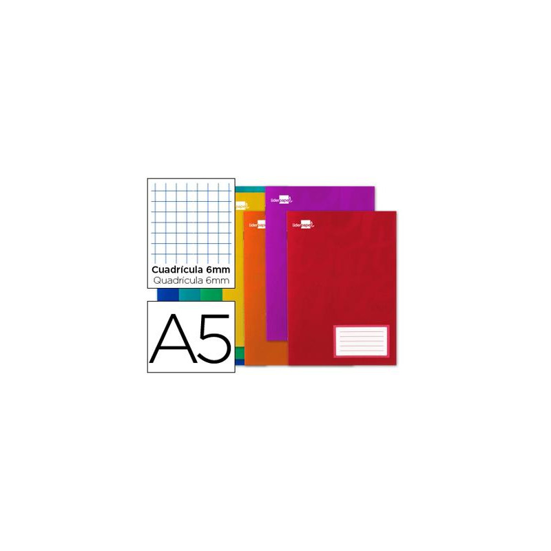 LIBRETA LIDERPAPEL SMART A5 32 HOJAS 60G/M2CUADRO 6MM CON MARGEN