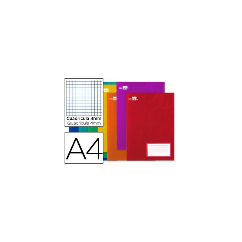 LIBRETA LIDERPAPEL SMART A4 32 HOJAS 60G/M2 CUADRO 4MM CON MARGEN