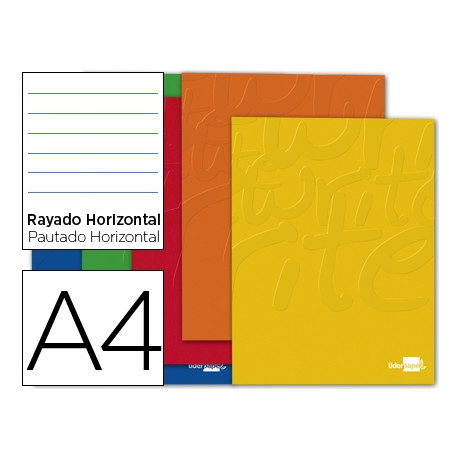 LIBRETA LIDERPAPEL SMART A4 80 HOJAS 60G/M2 HORIZONTAL CON DOBLE MARGEN