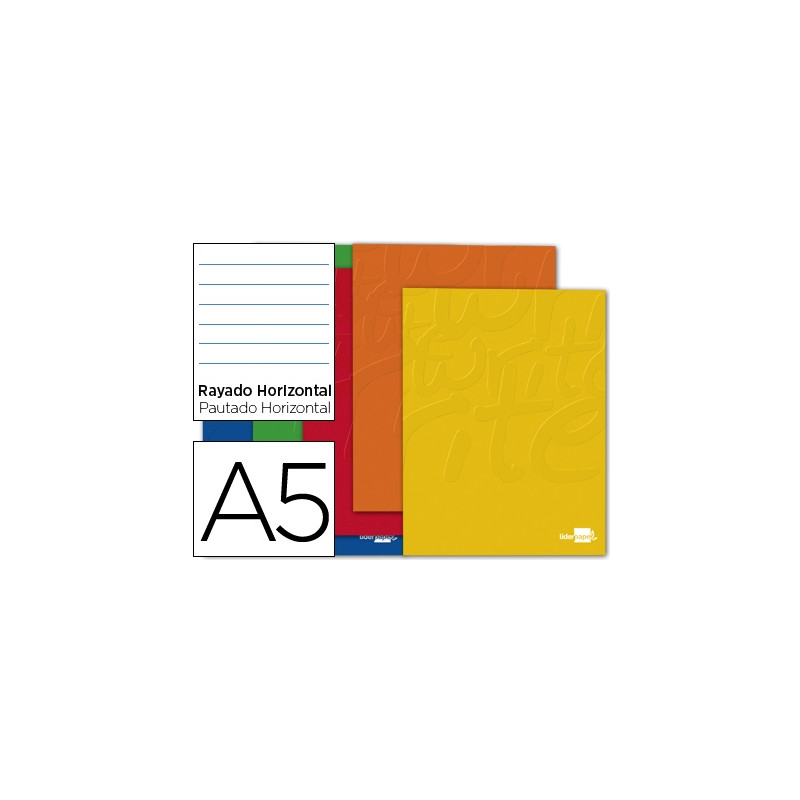 LIBRETA LIDERPAPEL SMART A5 80 HOJAS 60G/M2 HORIZONTAL CON DOBLE MARGEN COLORES SURTIDOS TAPA BLANDA