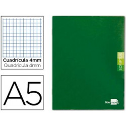 LIBRETA LIDERPAPEL SCRIPTUS A5 48 HOJAS 90G/M2 CUADRO 4MM CON MARGEN COLOR VERDE