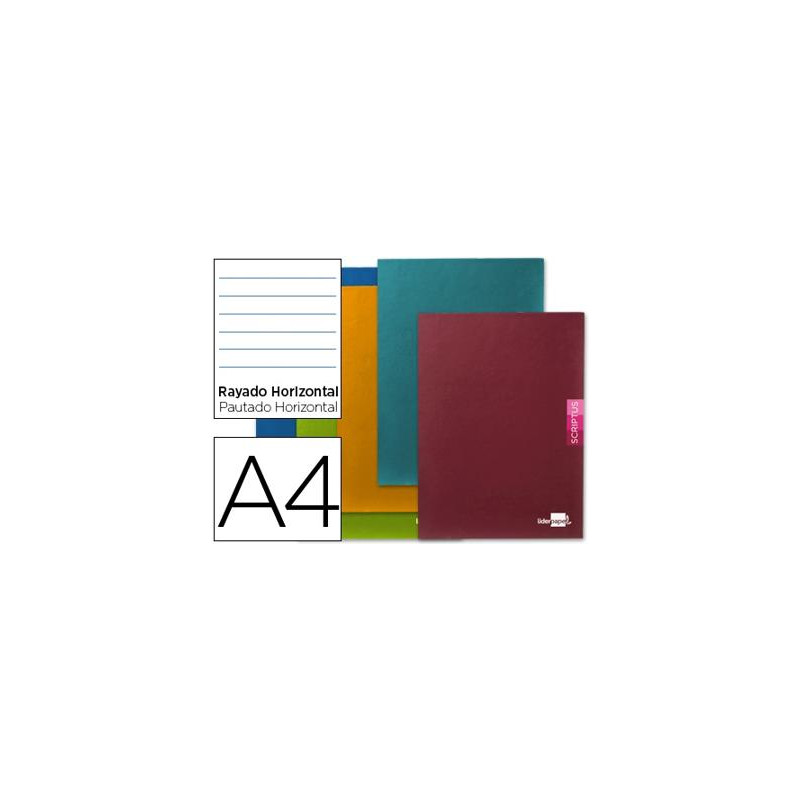 LIBRETA LIDERPAPEL SCRIPTUS A4 48 HOJAS 90G/M2 HORIZONTAL CON MARGEN