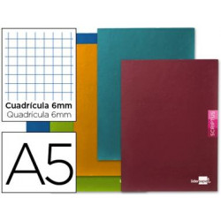 LIBRETA ESCOLAR LIDERPAPEL SCRIPTUS 48H DIN A5 CUADRO 6 MM PAPEL 90 GR SIN MARGEN