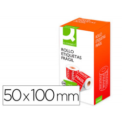 ETIQUETA Q-CONNECT FRAGIL 50X100 MM ROLLO DE 200 UNIDADES