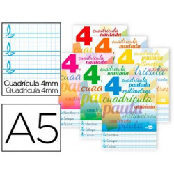 LIBRETA LIDERPAPEL PAUTAGUIA TAPA CARTONCILLO 32 HOJAS DIN A5 70 G CUADRICULADO PAUTADO 4 MM