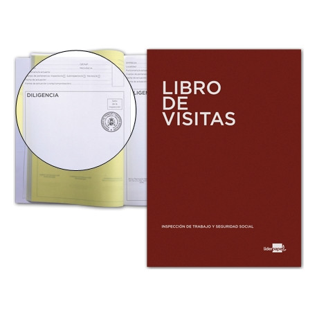 LIBRO LIDERPAPEL DIN A4 100 H REGISTRO DE VISITAS DE LA INSPECCION DE TRABAJO