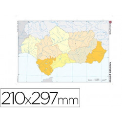 MAPA MUDO COLOR DIN A4 ANDALUCIA POLITICO