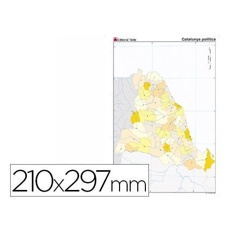 MAPA MUDO COLOR DIN A4 CATALU?A POLITICO