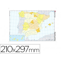 MAPA MUDO COLOR DIN A4 ESPA?A POLITICO