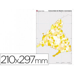 MAPA MUDO COLOR DIN A4 COMUNIDAD DE MADRID POLITICO