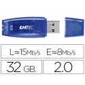 MEMORIA USB EMTEC FLASH C410 32 GB 2.0 AZUL