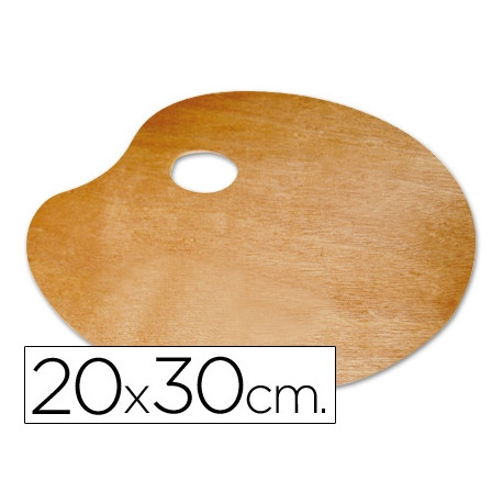 PALETA MADERA LIDERCOLOR OVALADA TAMA?O 20X30 CM GROSOR 0,3 CM